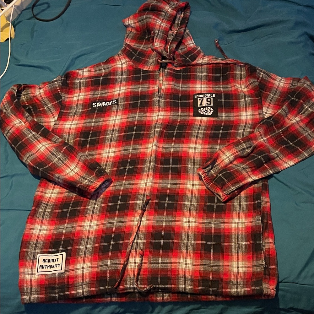 Men’s Plaid Hoodie Shirt